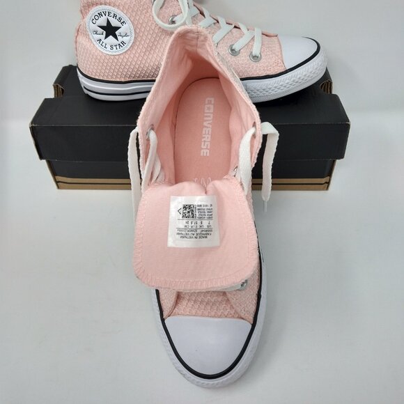 Women's Converse Chuck Taylor All Star Hi-Top White/Vapor Pink/White Sneakers-S7 - Picture 7 of 7